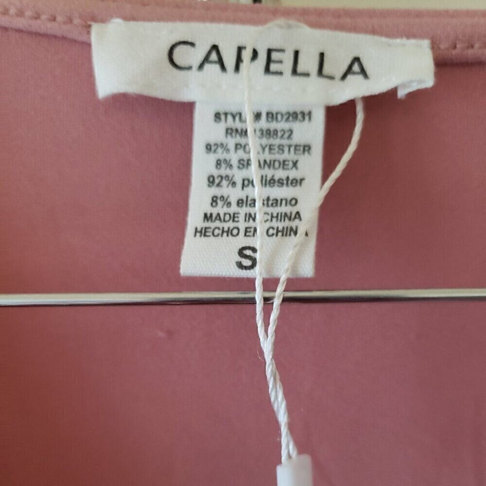 Capella Pink Drapy Cross Over Dress - Picture 3 of 3